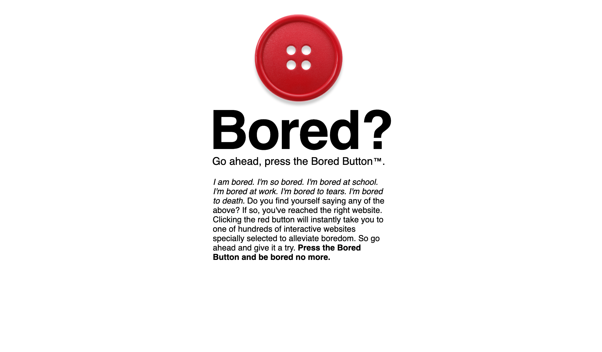 Screenshot of Bored Button